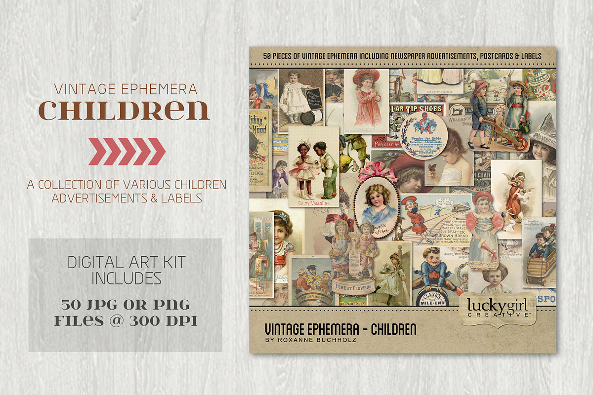 Vintage Ephemera - Children, an Object Graphic by Lucky Girl Creative (Photo 1 of 4)