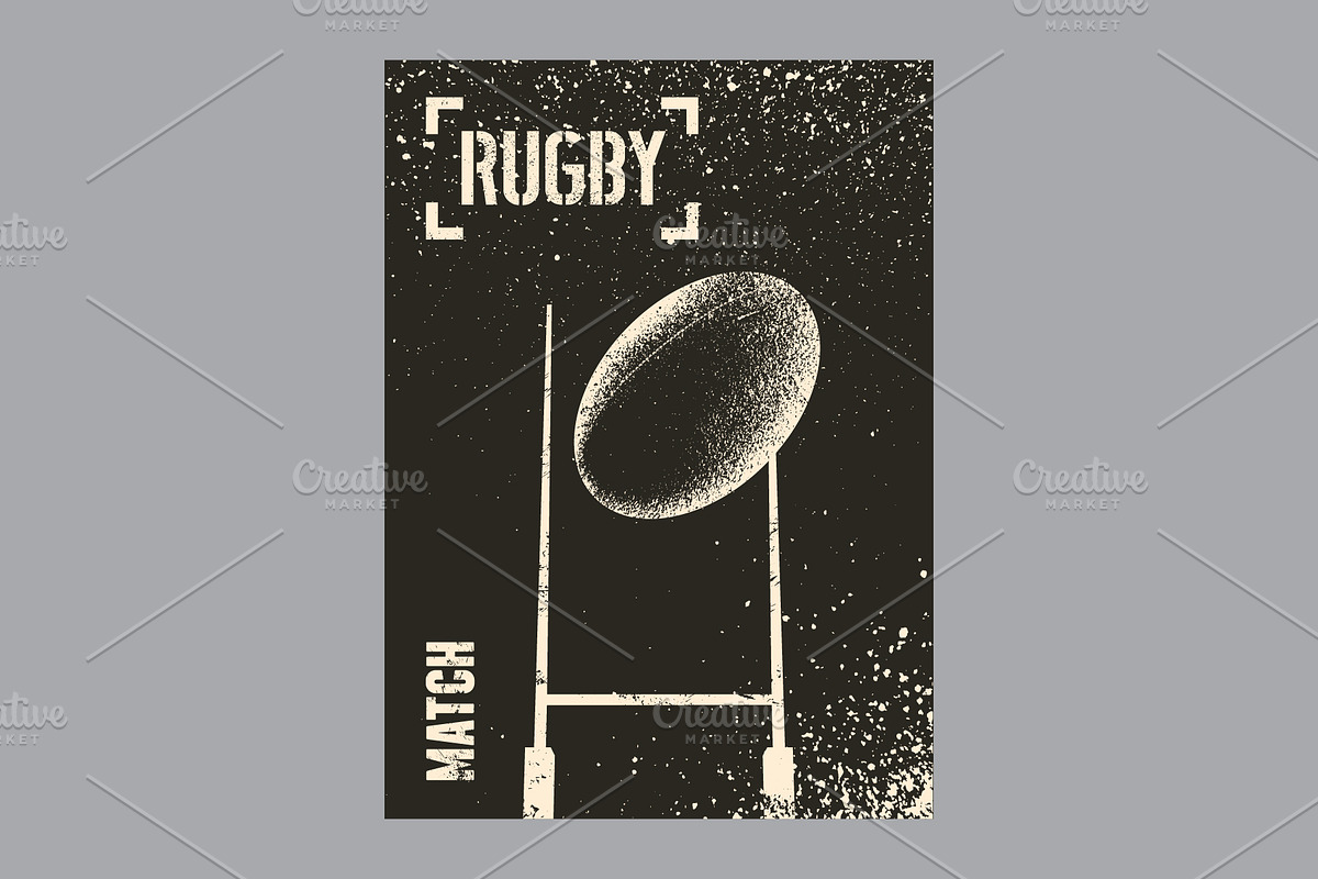 Rugby vintage grunge vector posters., a Sport Illustration by PoPaShop (Photo 2 of 9)