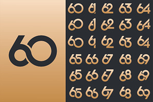 Creative Number 60 To 69 Logo Design