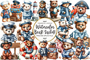 Bear Sailor Clipart, Nautical Clipar, an Illustration by OK Design (Thumbnail 1 of 5)