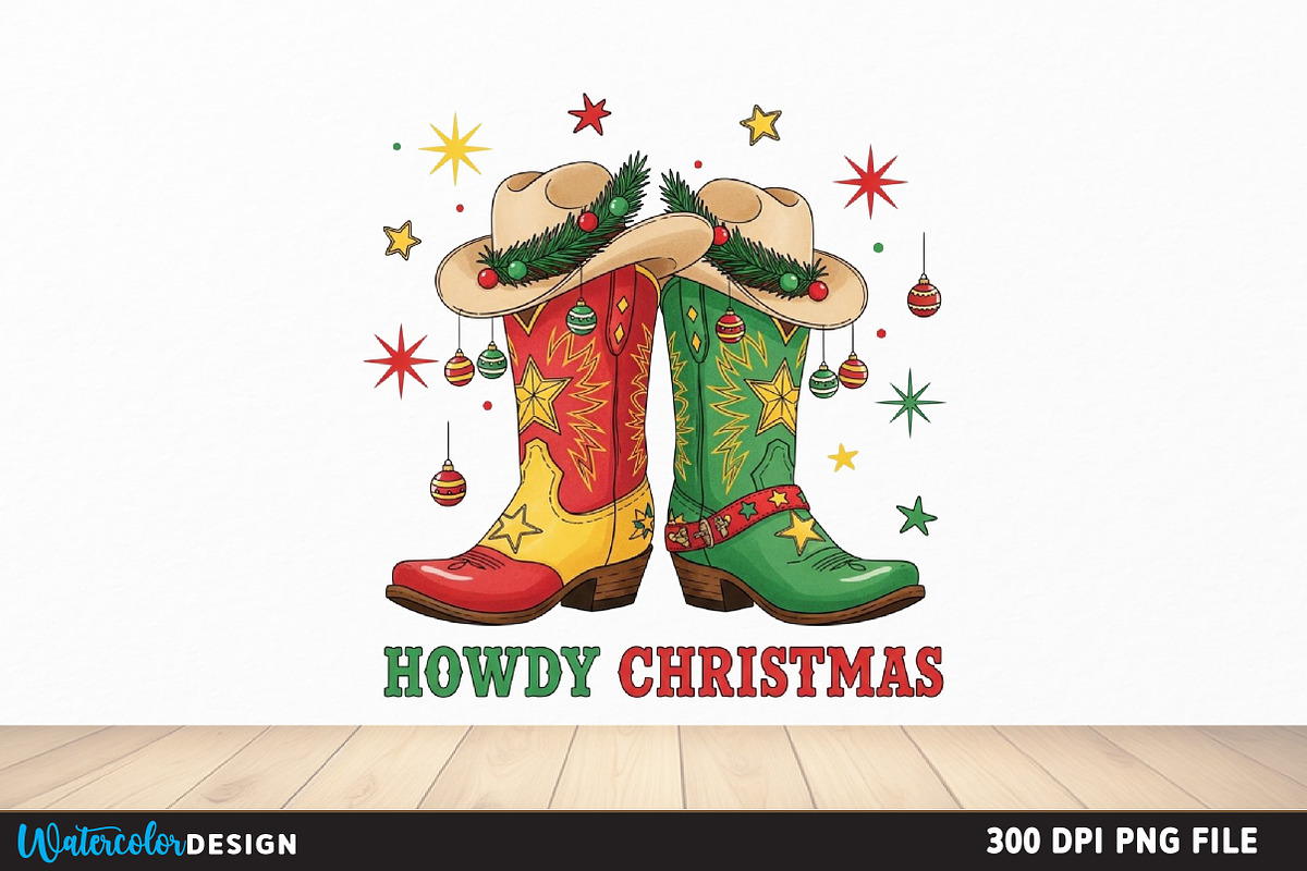 Howdy Christmas Png, an Illustration by Watercolor design (Photo 6 of 6)