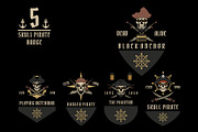 Skull Pirate Badge Logo Set, a Branding & Logo Template by Artnivora.Std (Thumbnail 1 of 6)