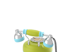 Corded Retro Phone In Bright Colors