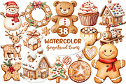 Cute Christmas Gingerbread Clipart, an Illustration by Dream Creation (Thumbnail 1 of 4)