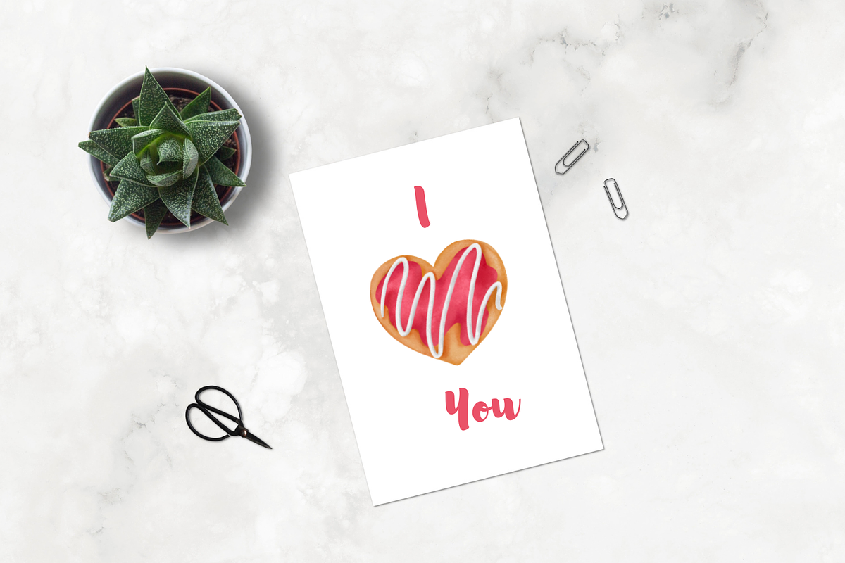 Valentine Cookies watercolor clipart, a Decorative Illustration by AkiraVilla (Photo 9 of 10)