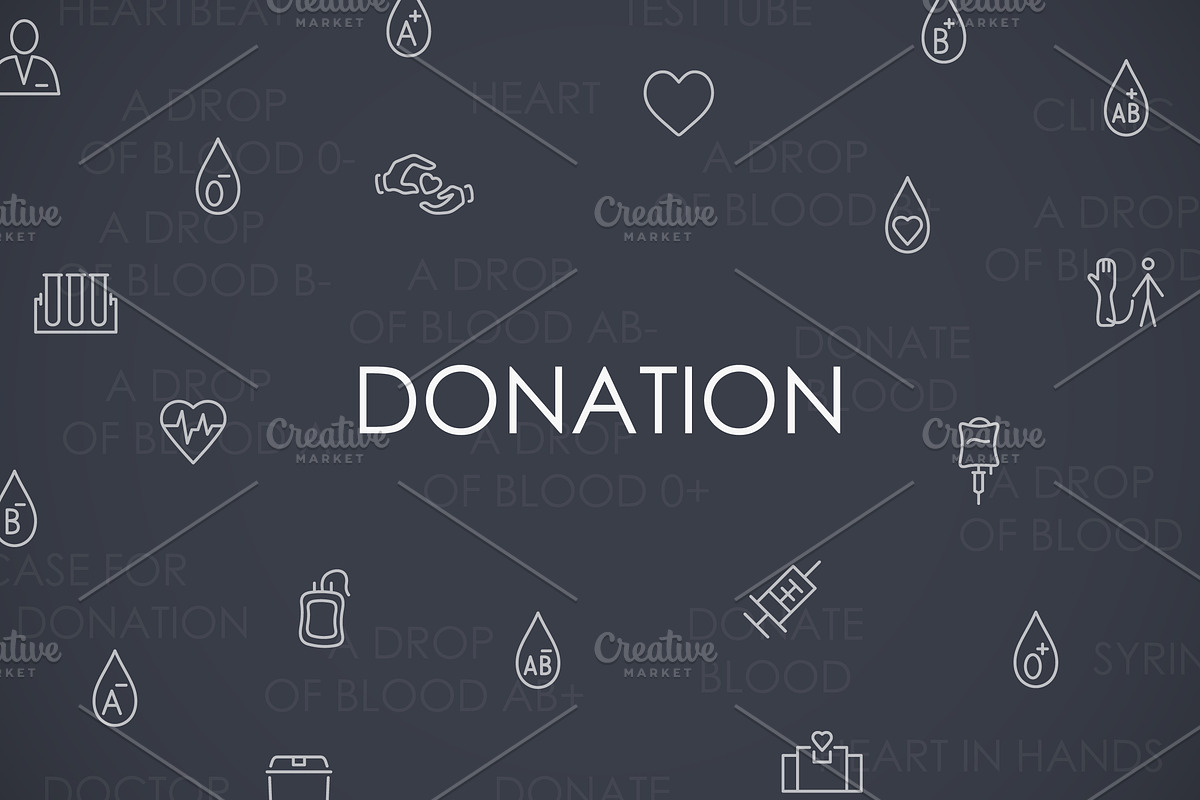 Donation thinline icons, an Outline Icon by Palau (Photo 3 of 5)