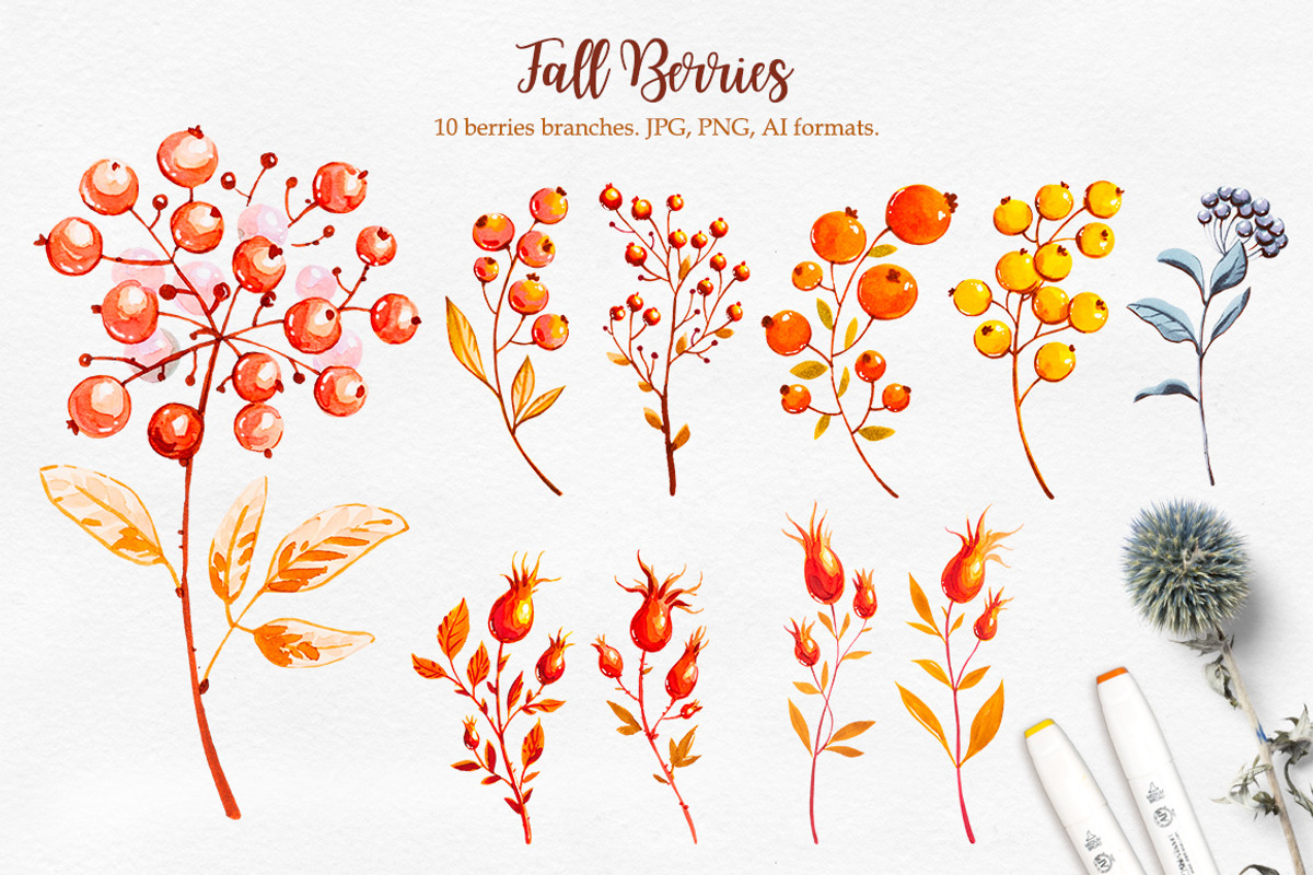 Fall Collection. Markers., a Decorative Illustration by AlexGreenArt (Photo 3 of 11)