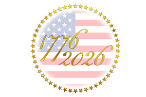 US gold badge for the 250th 2026, an Education Illustration by frizio