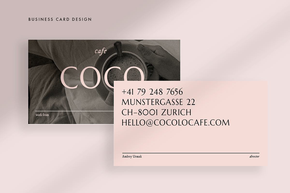 Pink COCO Business Card Mockup, a Print Template by Lesse Studio (Photo 6 of 8)