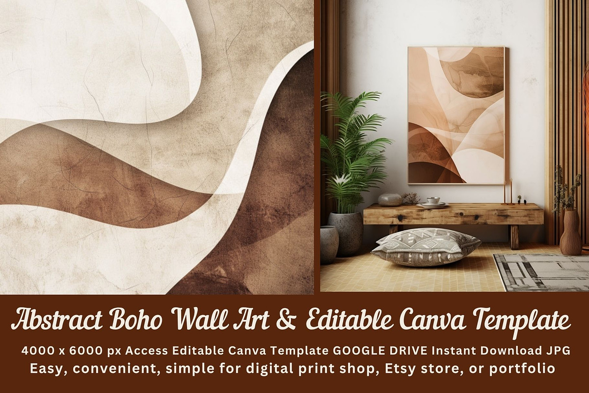 Abstract Boho Wall Art & Cliparts, a Poster Template by ARTOZEN DIGITAL (Photo 1 of 17)