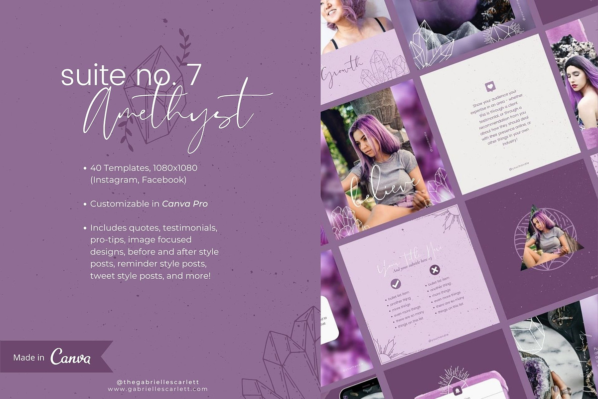 Amethyst | Witchy Social Templates, a Social Media Template by Gabrielle Scarlett Design (Photo 1 of 7)