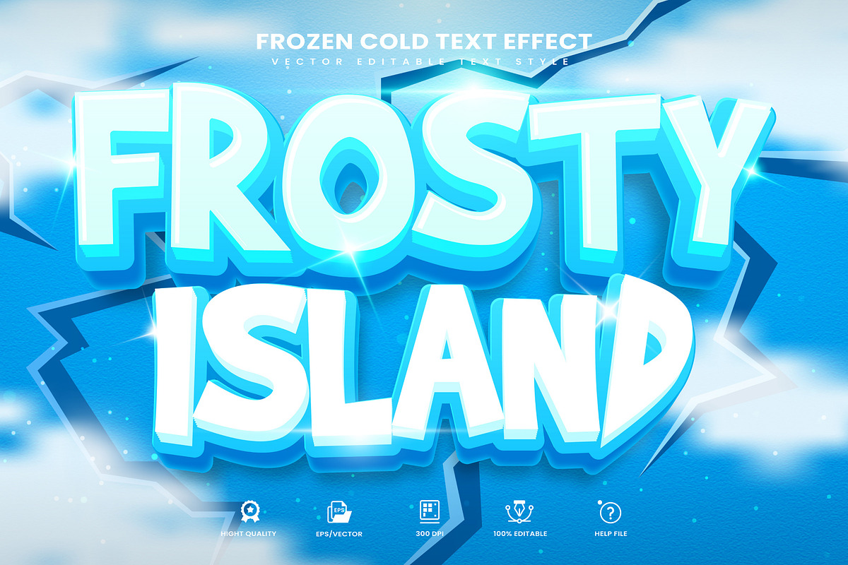 Frosty Island Editable Text Effect, a Layer Style Add-On by Niestart Creation (Photo 1 of 2)
