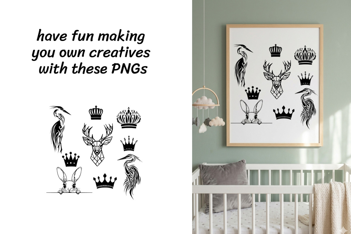 Black and white animals 44 eps/jpg, an Animal Illustration by InkyQueenArt (Photo 3 of 4)