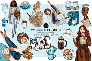 Coffee & Cookies Clipart Bundle Png