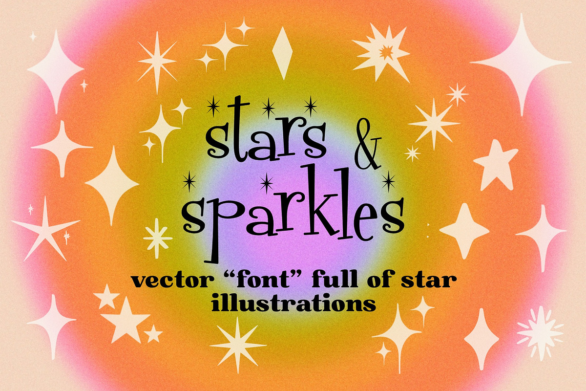 Stars and Sparkles Illustration Font, a Symbol Font by Dear Darling Design (Photo 1 of 6)