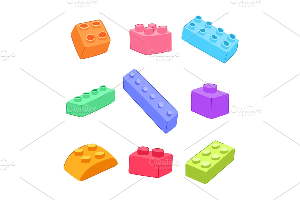 building blocks set cartoon vector, an Object Illustration by pikepicture