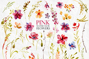 Watercolor clip art set Pink Flowers, a Decorative Illustration by RushkinaAntonina (Thumbnail 6 of 7)