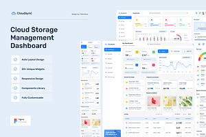 Cloud Storage Management Dashboard, an UI Kit Template by peterdraw