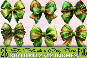 St Patrick's Day Bow Clipart Bundle., an Illustration by SVGArt