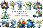 Blue Rustic Summer Clipart, an Illustration by DreamArtGraphic (Thumbnail 1 of 4)