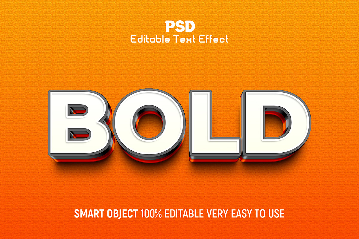 Bold 3d editable text effect, a Layer Style Add-On by Design Fly