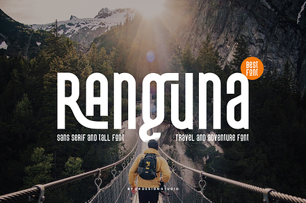 Ranguna - Travel & Adventure Font, a Sans Serif Font by QR Design Studio