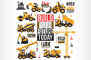 Construction Machinery Icons & Cards, an Object Graphic by Sopelkin (Thumbnail 1 of 2)