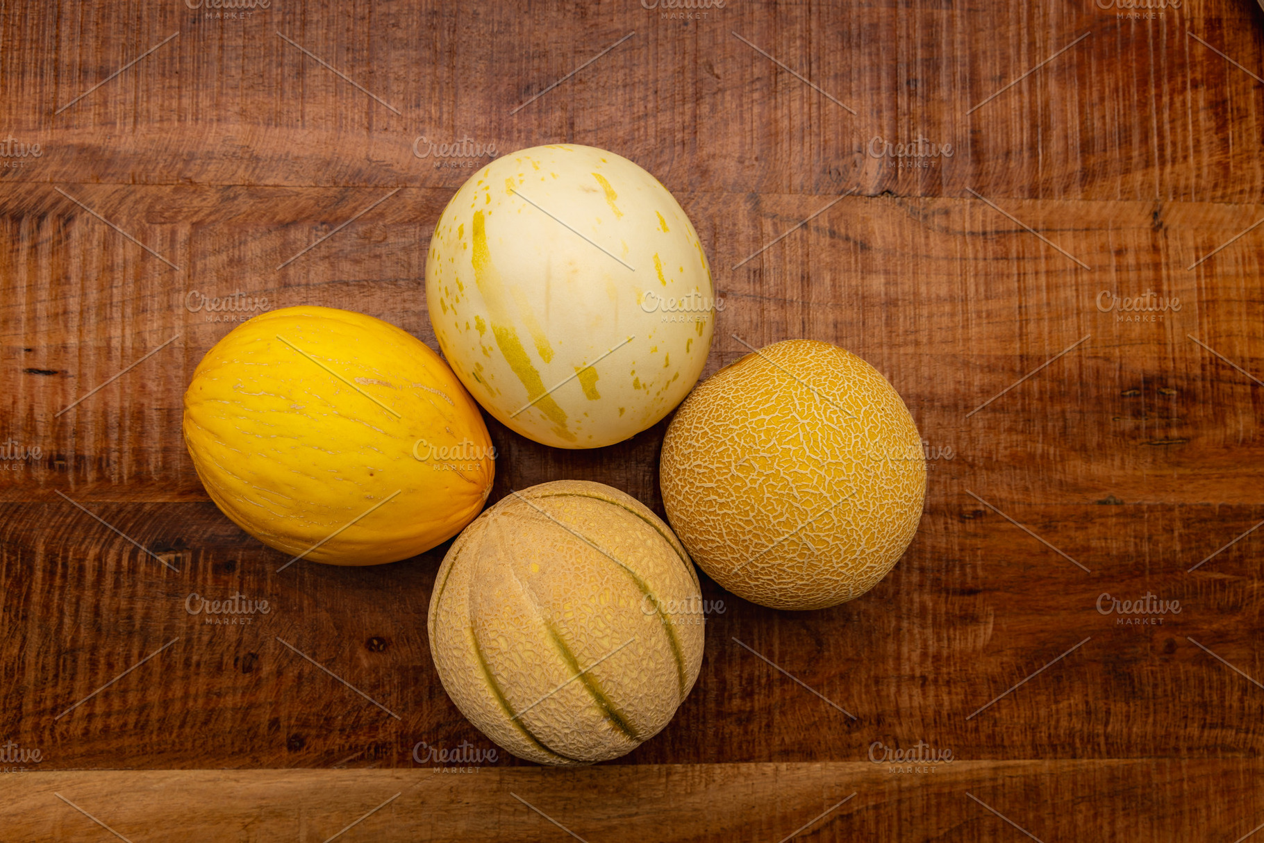 Melons of four different varieties l, a Food & Drink Photo by Photo Kaminski