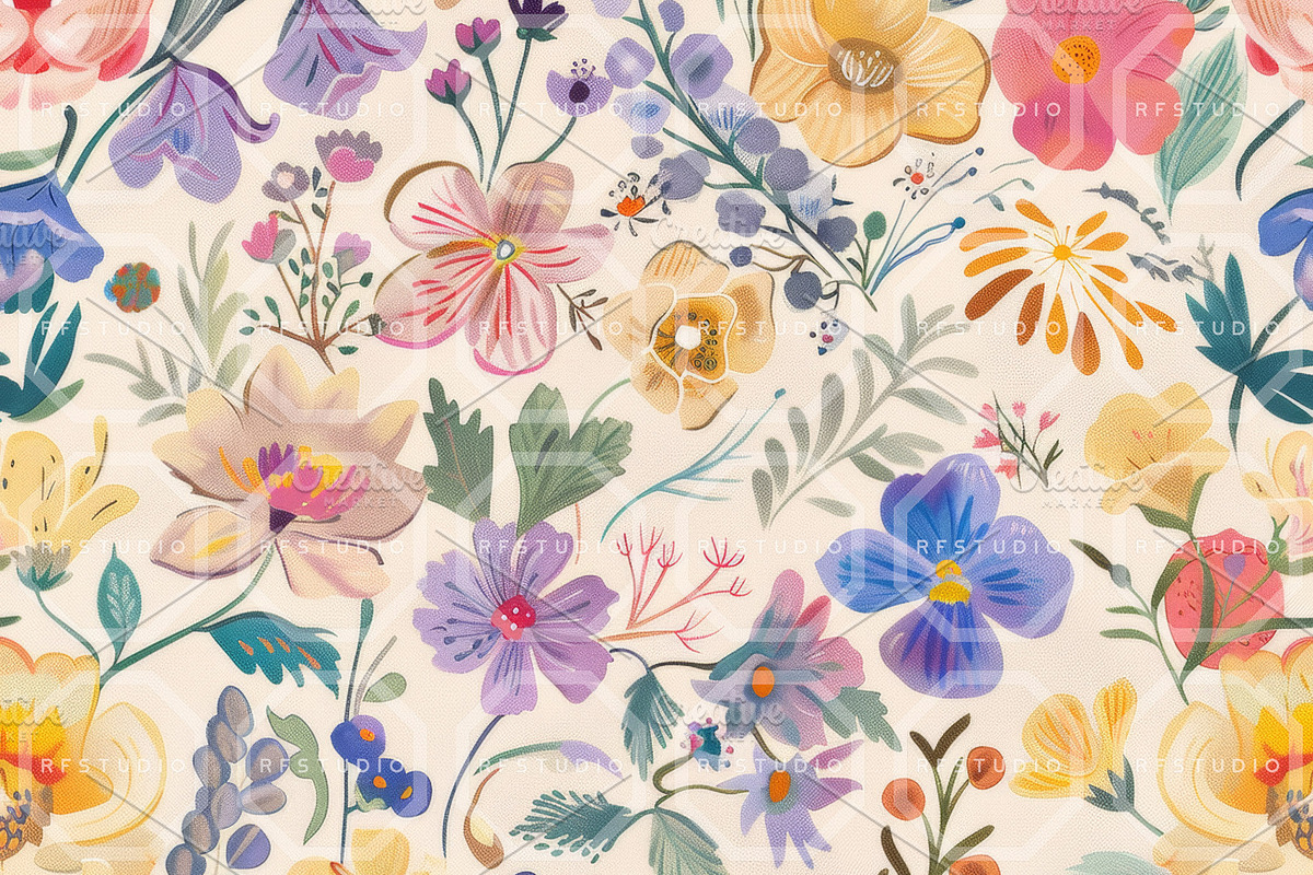 VINTAGE BLOOM Motifs Seamless Bundle, a Texture Illustration by RefinedFantasyStudio (Photo 4 of 9)