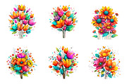 Whimsical spring daffodil flowers, an Illustration by SinaCreation (Thumbnail 4 of 11)