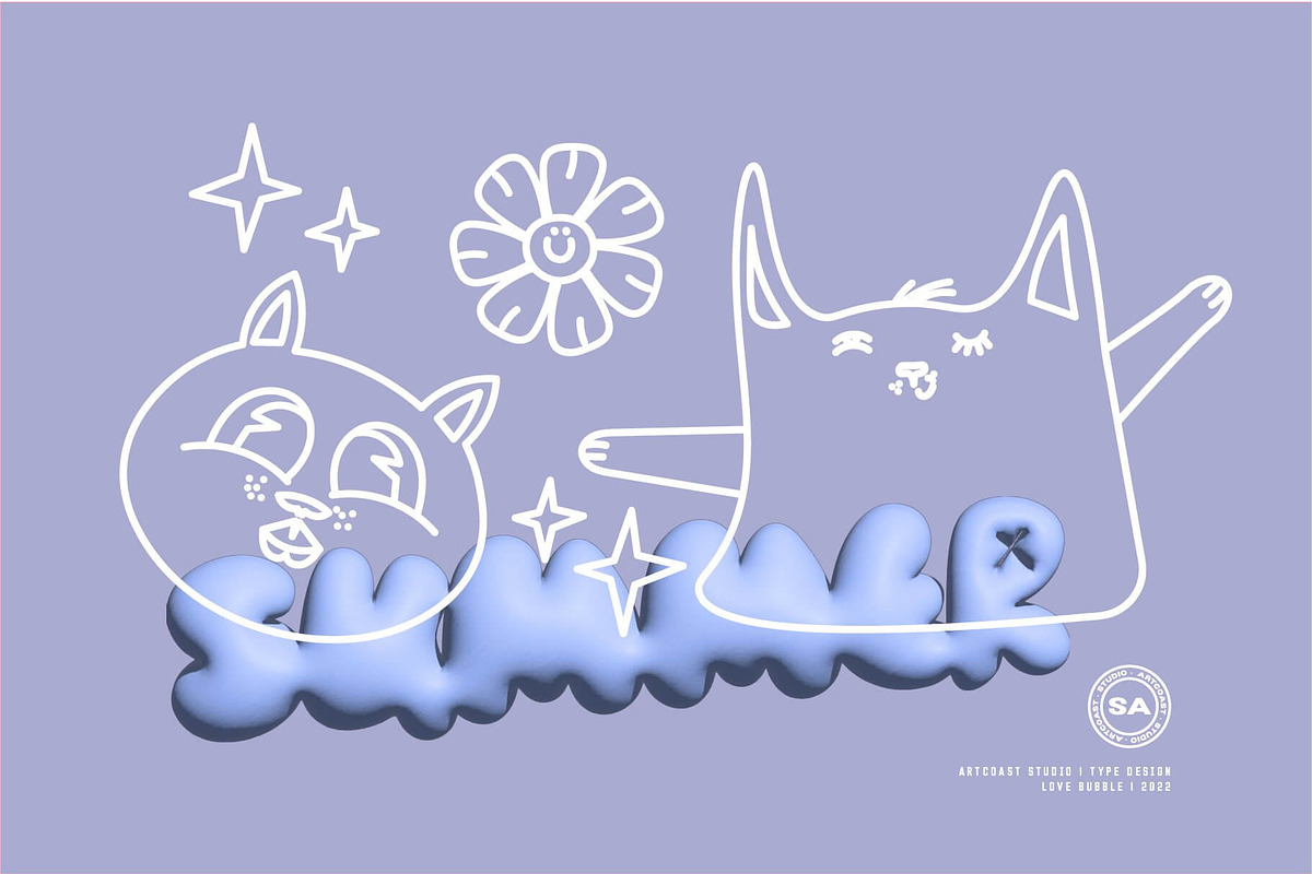 Love Bubble Font, a Font by Artcoast Fonts (Photo 5 of 10)