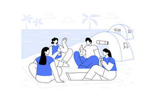 Camping life isolated cartoon vector, a Person Illustration by Visual Generation