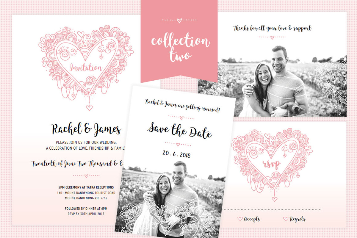 Heart Doodle Wedding Collection, an Invitation Template by Tazi Design (Photo 3 of 3)