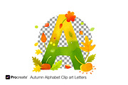 Autumn Alphabet Clipart – Hand-Paint, an Object Illustration by crafty (Thumbnail 3 of 13)