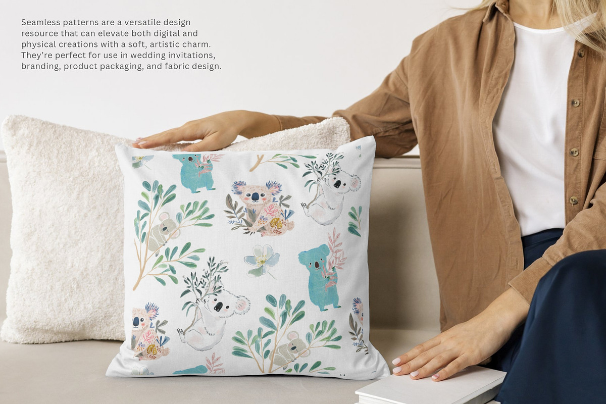 blue koala seamless pattern, a Pattern Graphic by Pink Studio Art (Photo 5 of 5)