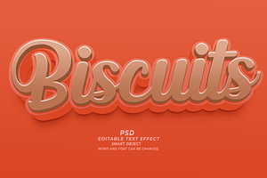 Biscuits PSD 3D Editable Text Effect