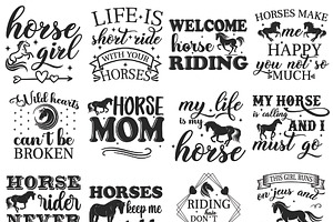 Horse Sayings Quotes SVG Bundle PNG