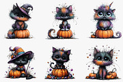 Whimsical black cat Clipart, an Illustration by CreationArt (Thumbnail 3 of 5)