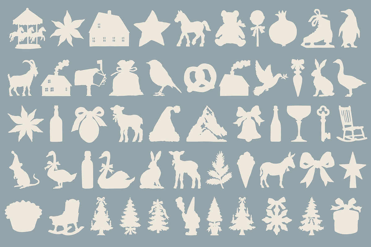Retro Folk Christmas: 110 Graphics, a Seasonal Illustration by Veyla (Photo 3 of 15)