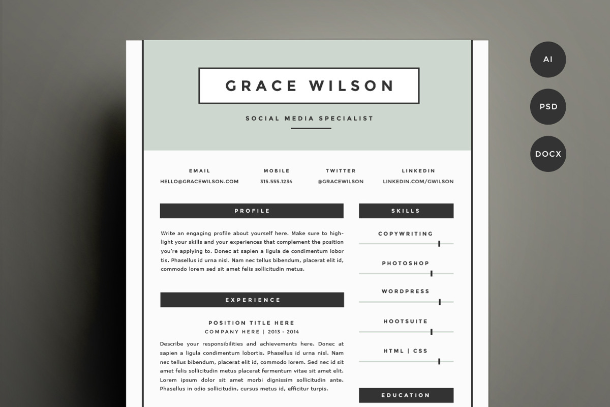 Resume Template 4 Pack | CV Template, a Resume Template by Refinery Resume Co. (Photo 1 of 3)