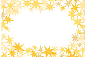 Golden stars, starry sky frame