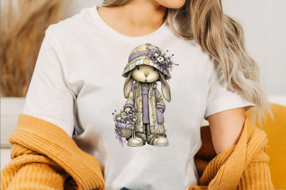 Bunny Gnome Watercolor Clipart, an Illustration by SVGArt (Photo 4 of 7)