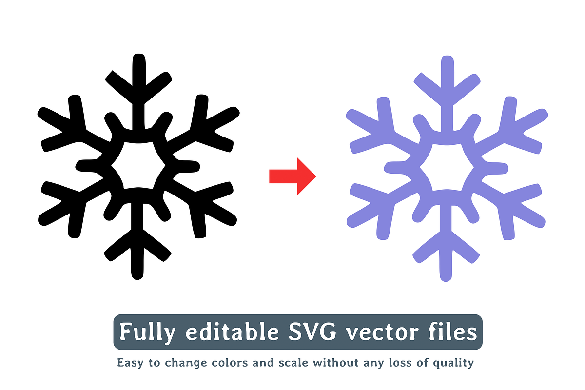 Snowflake Vector Bundle, a Seasonal Illustration by Kusumaillustration (Photo 2 of 9)