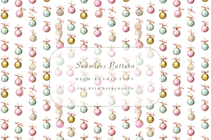 Pastel Christmas Bauble Seamless Pat, a Pattern Graphic by Pati Charm Studio