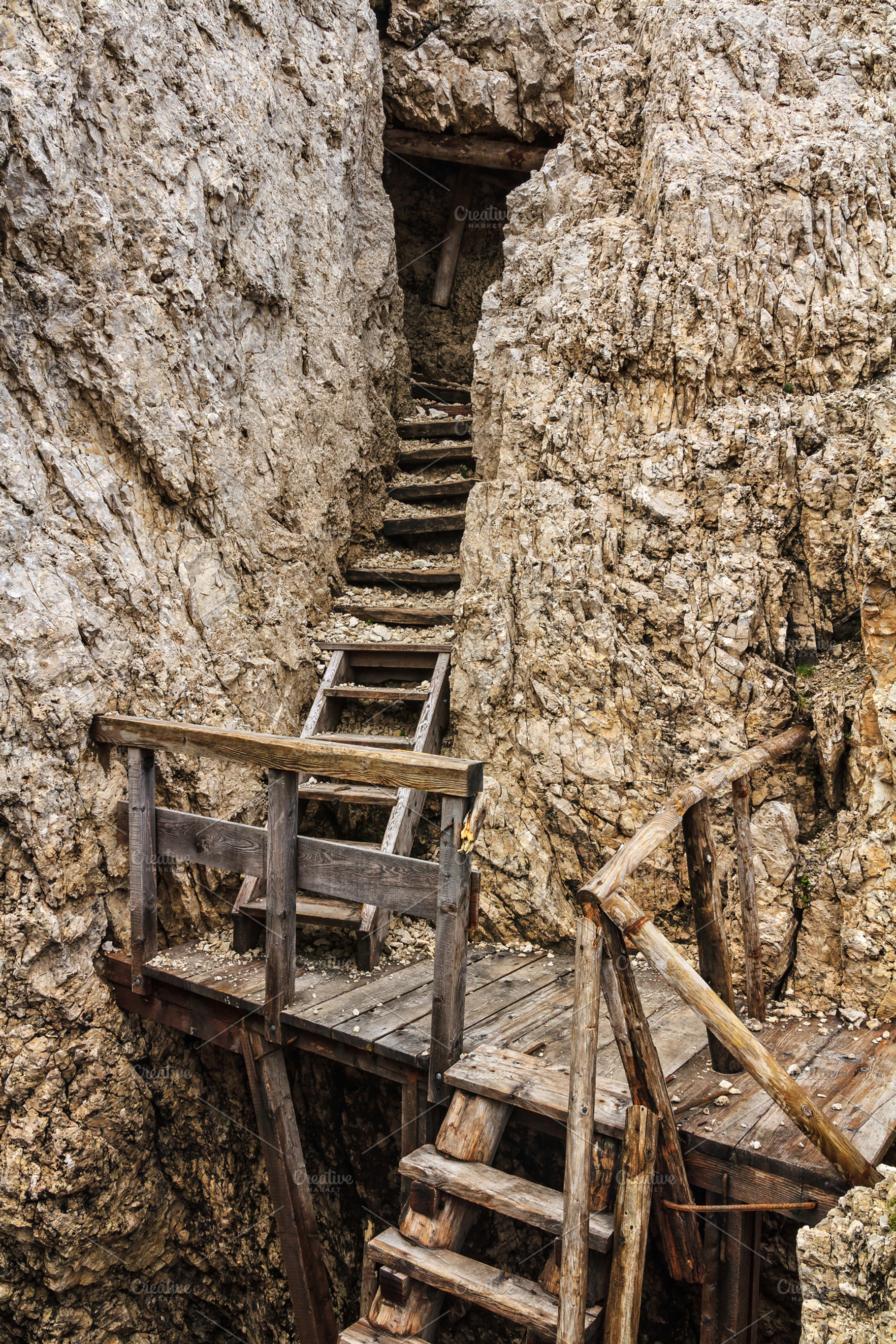 Dolomiti  old ww1 trench stock photo containing summer and badia, an Architecture Photo by Antonio-S