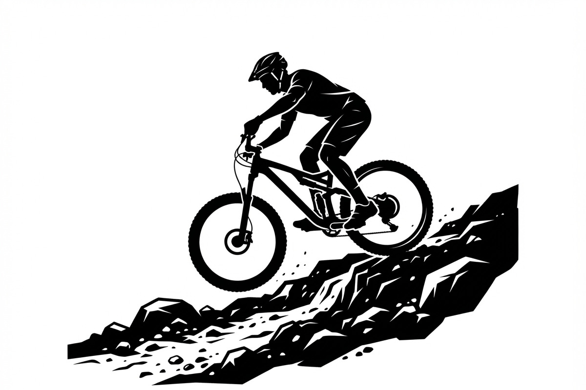 Mountain Biker Silhouette, a Person Illustration by Amazin_art (Photo 8 of 27)