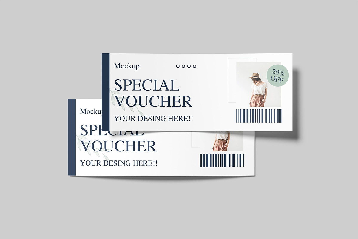 Gift Voucher Mockup, an Advertising Mockup by Graphiculon (Photo 9 of 11)