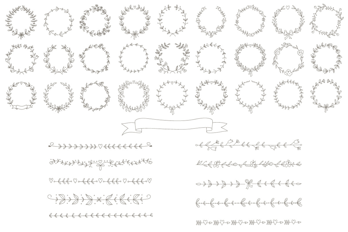 38 different wreaths & borders preview 2