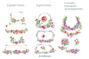 Eucalyptus & Roses: polygons+florals, an Object Illustration by Scarlet Island (Thumbnail 2 of 3)