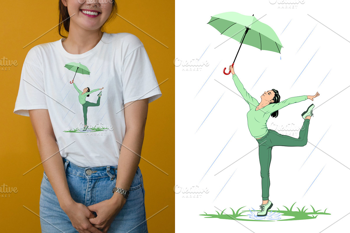 Girl Dancing in the Rain, a Person Illustration by Yurals Art (Photo 4 of 7)